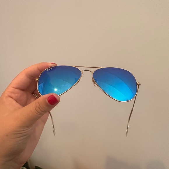 Ray-Ban Aviator Flash Lenses Sunglasses - BLUE - Picture 4 of 12